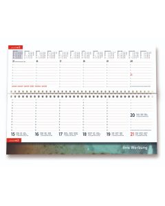 Tischkalender Innenansicht mit optionaler Werbefläche